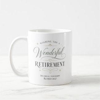 Wishing You A Wonderful Retirement Personalised Na Coffee Mug