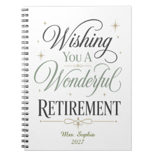 Wishing You A Wonderful Retirement Personalised  Notebook