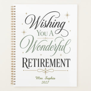 Wishing You A Wonderful Retirement Personalised Planner