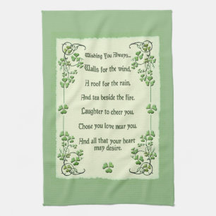 Wishing You Always Irish Blessing Tea Towel