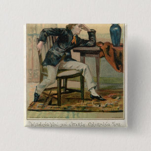 Wishing You An Utterly Charming Time, Victorian Ch 15 Cm Square Badge