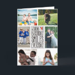 Wishing you Birthday Smiles Everyday Card<br><div class="desc">Showcase your favourite photos with this joyous birthday greeting card from PiPo Press.  This card features six photo openings and wishes family member,  friend,  or loved one birthday smiles every day.</div>