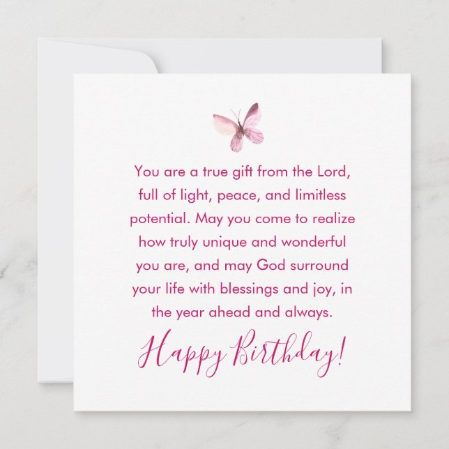 Wishing You Blessings On Your Birthday with Flower Card (Back)