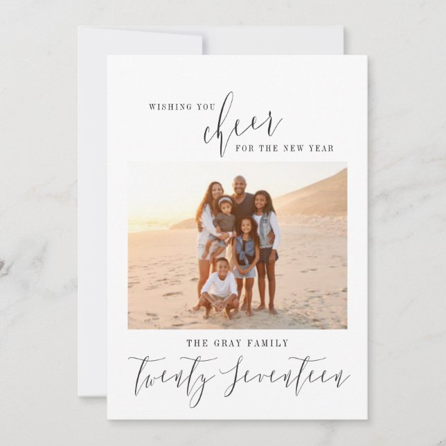 WISHING YOU CHEER FOR THE NEW YEAR. HOLIDAY CARD (Front)