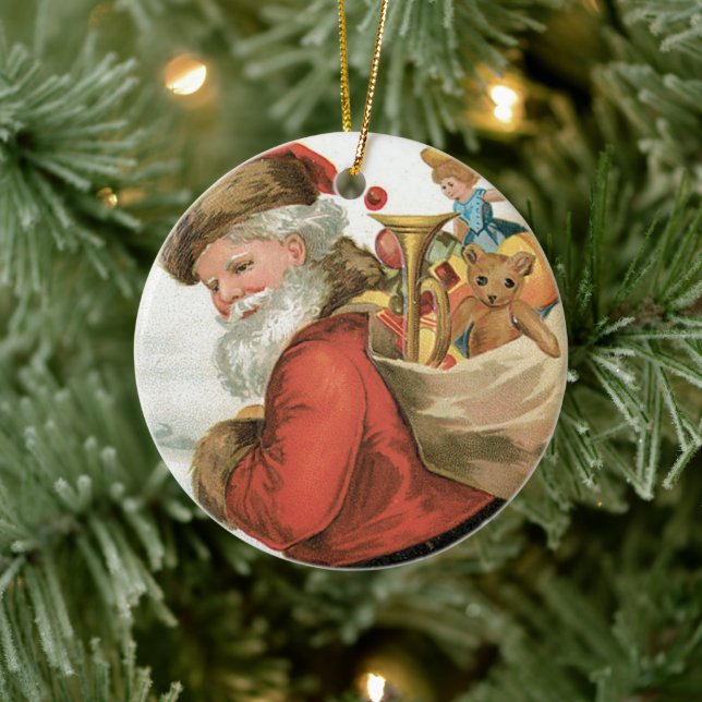 Wishing You Christmas Cheer by Ellen Clapsaddle Ceramic Tree Decoration (Tree)
