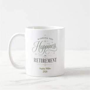 Wishing You Happiness In Retirement Personalised  Coffee Mug