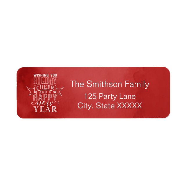 Wishing You Holiday Cheer | Red Watercolor Address (Front)