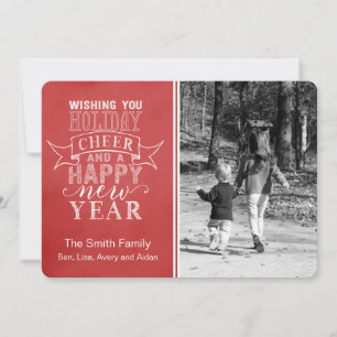 Wishing You Holiday Cheer Red Watercolor Card