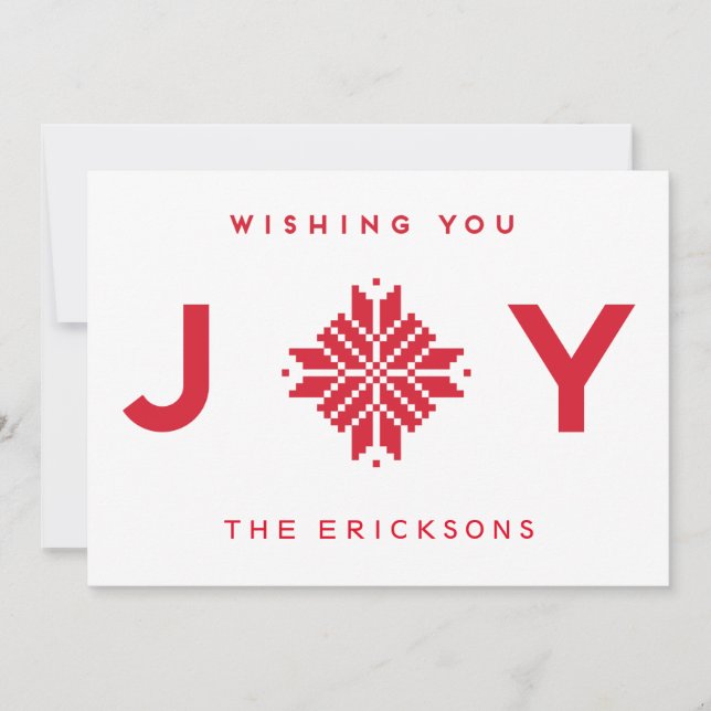 Wishing You Joy Christmas Holiday Personalised Card (Front)