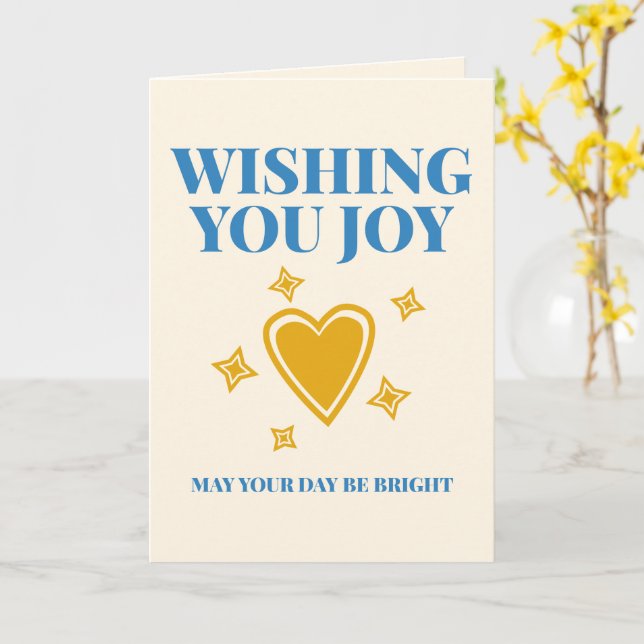 Wishing You Joy Versatile Custom Typography Card (Yellow Flower)