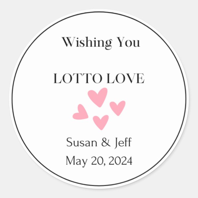 Wishing You Lotto Love Label  (Front)