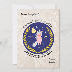 Wishing you magical Valentine's Day - Cute Unicorn Holiday Card