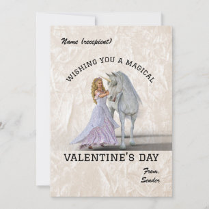 Wishing you magical Valentine's Day - Unicorn Holiday Card