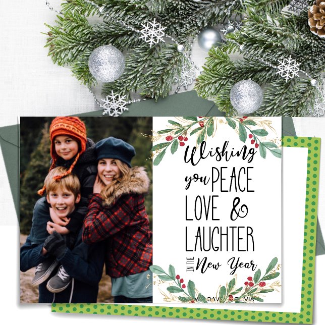 Wishing You Peace Love Laughter | New Year Holiday Card (Creator Uploaded)