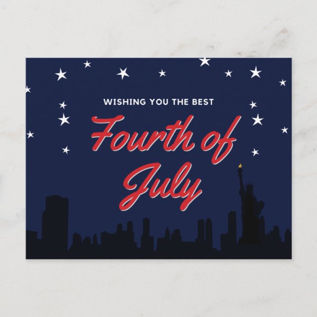 Wishing You The Best Fourth of July Postcard (Front)
