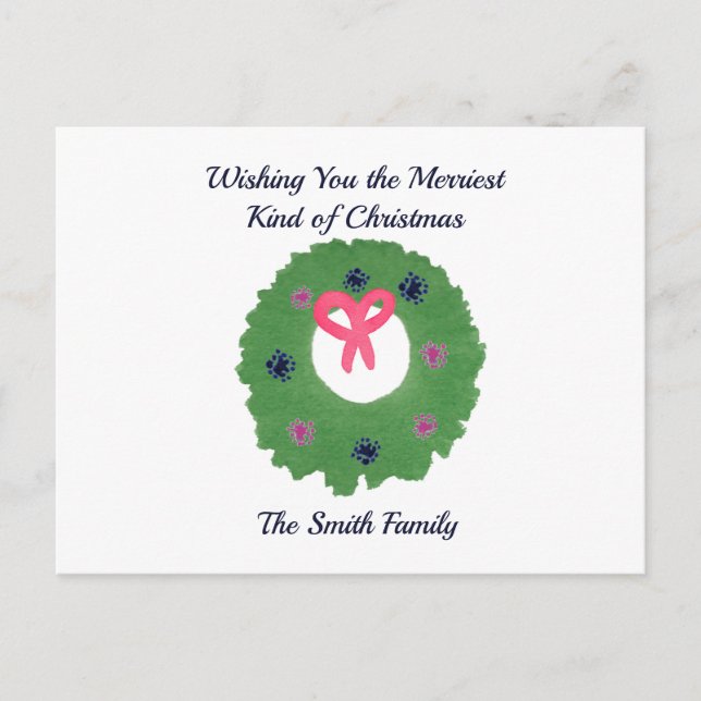 Wishing you the merriest kind of Christmas Postcard (Front)
