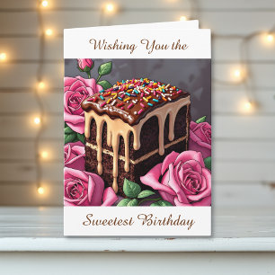 Wishing You the Sweetest Birthday   Cake Card