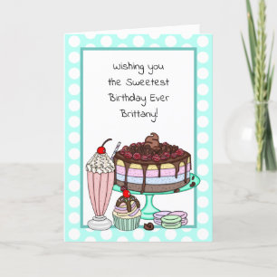 Wishing you the Sweetest Birthday Personalised Card