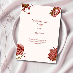 Wishing You Well Floral Bridal Shower Thank You Card