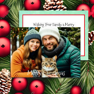 Wishing Your Family   Personalised Photo Christmas Holiday Card