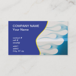 wispy blue hotrod flames business card