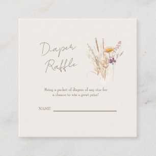 Wispy Botanical Cream Diaper Raffle Card
