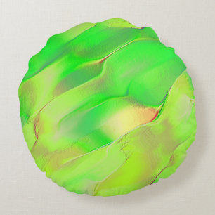 Wispy carved in aged vivid green? round cushion
