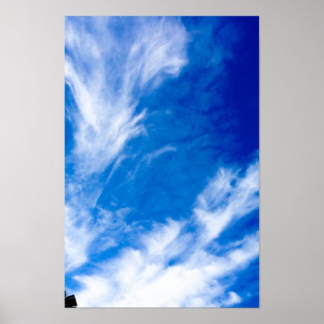 Wispy Clouds - Blue Poster (Front)