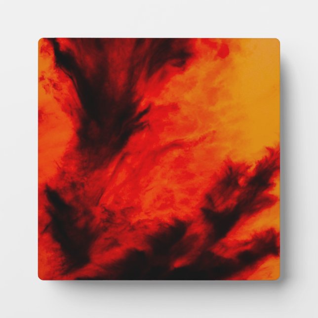 Wispy Clouds - Orange Plaque (Front)