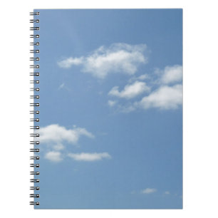 Wispy Clouds Powder Blue Sky Spiral Notebook