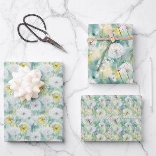 Wispy Dandelions Wrapping Paper Sheet