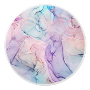 Wispy Ethereal Pastel Watercolor Inky Fantasy Glam Ceramic Knob