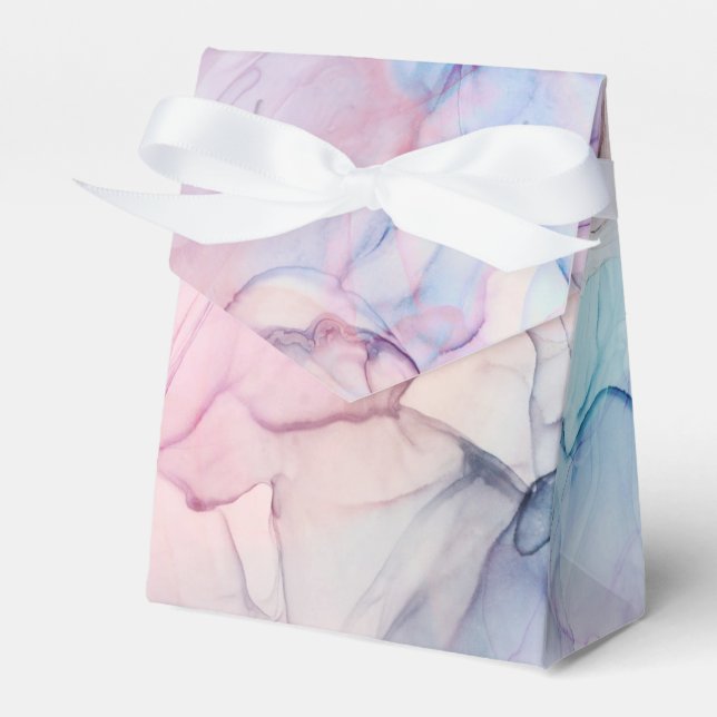 Wispy Ethereal Pastel Watercolor Inky Fantasy Glam Favour Box (Front Side)