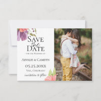 Wispy Floral Photo Save The Date