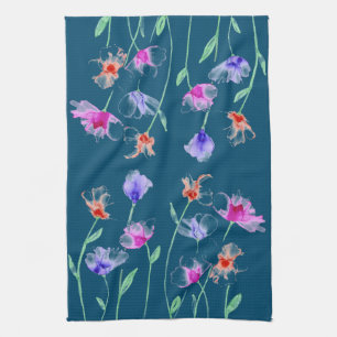 Wispy Flowers Kitchen Towel