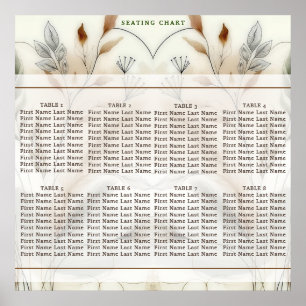 Wispy Greenery Modern Botanical Boho Seating Poster