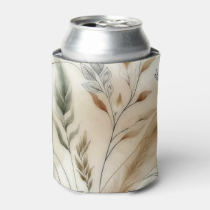 Wispy Greenery Modern Botanical Boho Wedding Can Cooler