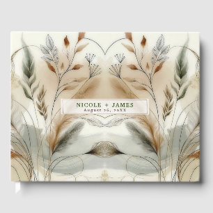 Wispy Greenery Modern Botanical Boho Wedding Guest Book