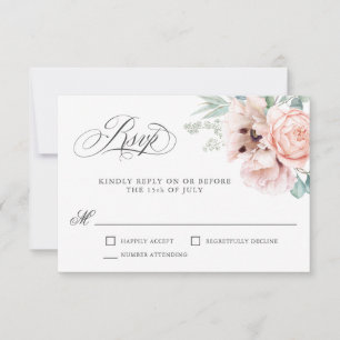 Wispy Romantic Watercolor Boho Floral RSVP