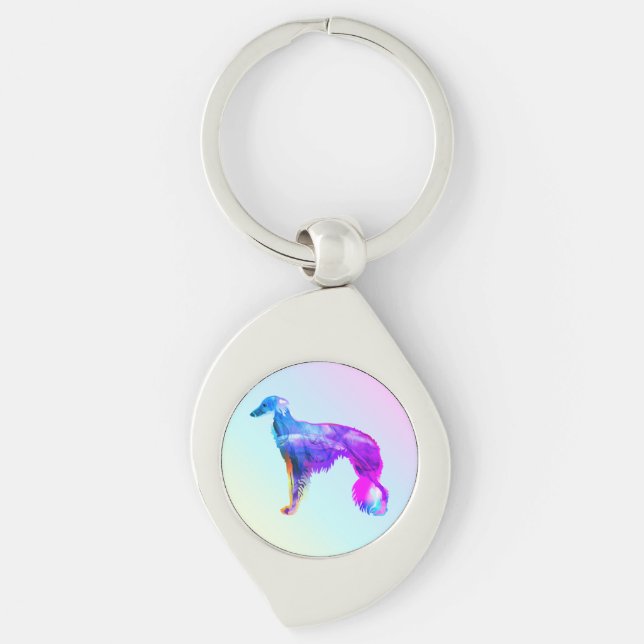 Wispy Silken Windhound  Key Ring (Front)