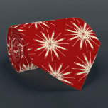 Wispy Snowflake Foulard Red Two-sided Tie<br><div class="desc">Red and cream colorway. This tie is inspired by advertising art of the fifties. This wispy design is cream shown here on a deep red background. (All background colours are customisable.) Fun tie for that conservative male with a sense of humour & a passion for life, especially for the holidays!...</div>