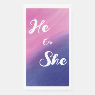 Wispy Watercolor Gender Reveal Napkin