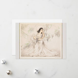 Wisteria, 1940 by Louis Icart Holiday Card