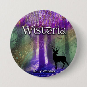 wisteria 7.5 cm round badge