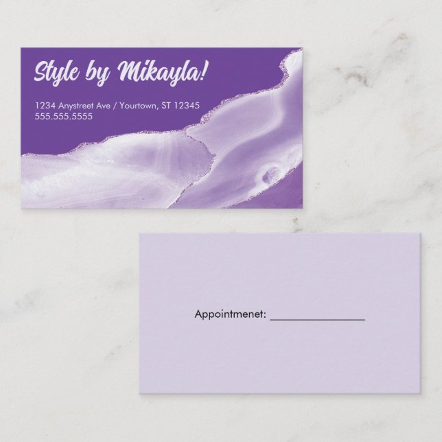 Wisteria and Lavender Beauty Style Nails Hair Business Card (Front/Back)