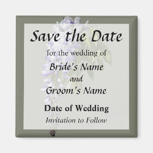 Wisteria and Leaves Save the Date Magnet