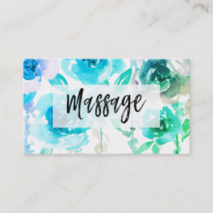 *~* Wisteria and Roses Flowers MASSAGE Floral Business Card