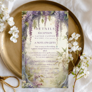 Wisteria Arch Botanical Wedding Enclosure Card