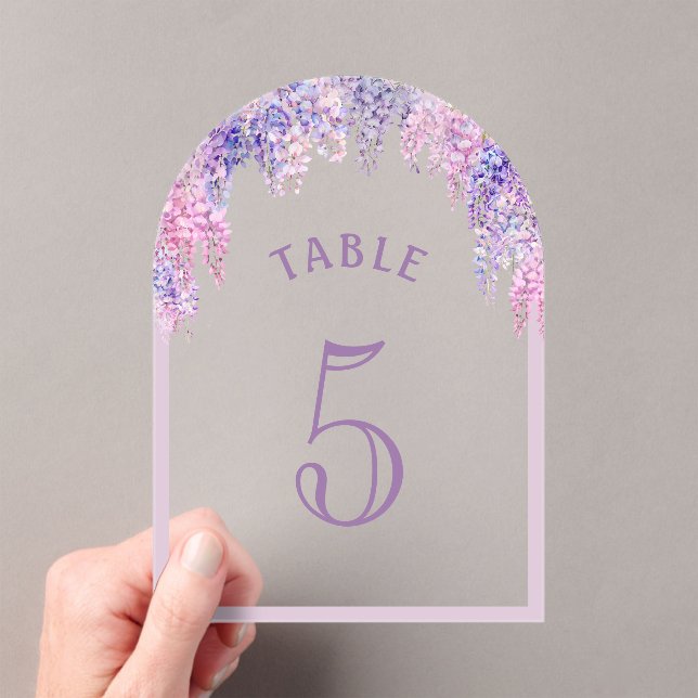 Wisteria Arch First Communion Acrylic Table Number (Insitu (Handheld))