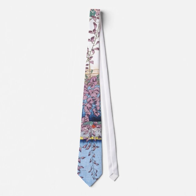 Wisteria at Kameido Shrine Hiroshige Fine Art Tie (Front)